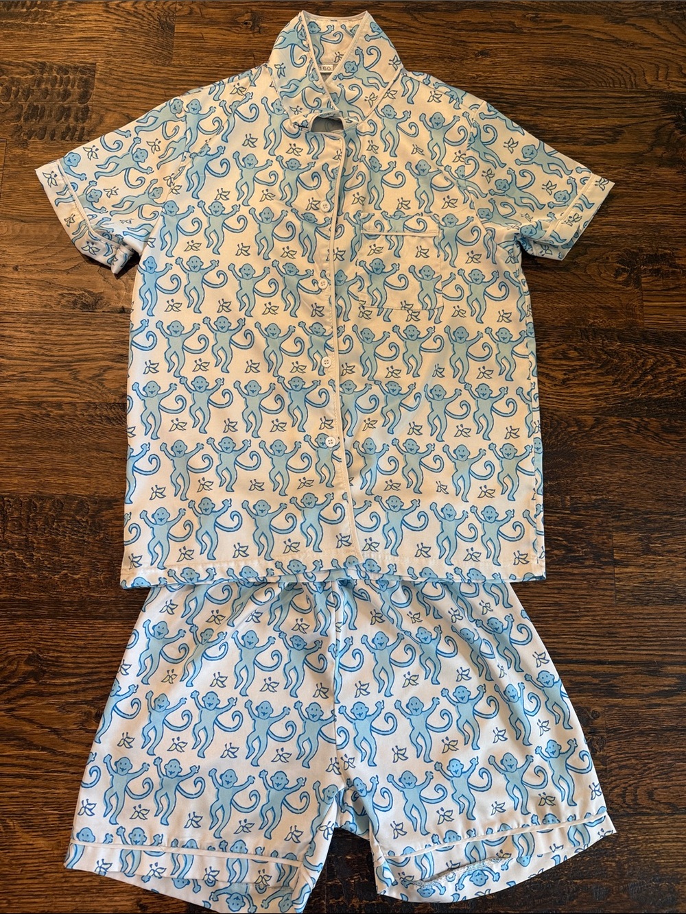 Girls Monkey Pajama Set